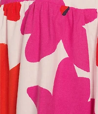 GB Floral Printed Linen Blend Halter Mini Dress