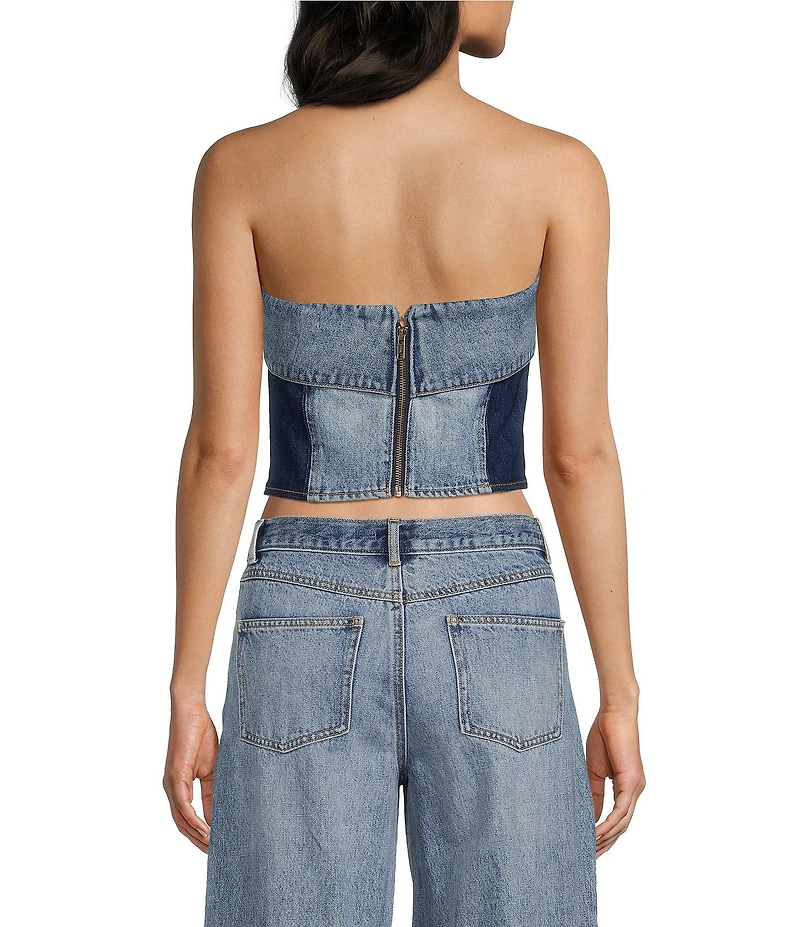 GB Fold Over Denim Tube Top