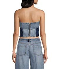 GB Fold Over Denim Tube Top