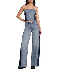 GB Fold Over Denim Tube Top