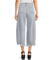GB Frayed Hem Cropped Barrel Jeans