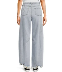 GB Frayed Hem Cropped Barrel Jeans