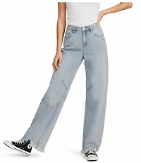 GB Frayed Hem Cropped Barrel Jeans