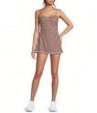 GB Gingham Square Neck Tennis Dress