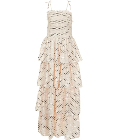 GB Girls Smocked Spaghetti Strap Micro-Dot Tiered Maxi Dress