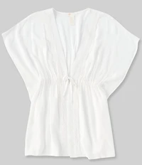 GB Girls Big Girls Woven Tie-Front Poncho Swimsuit Cover Up
