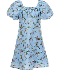 GB Girls Big Girls Puff Sleeve Empire Waist Floral Print Dress