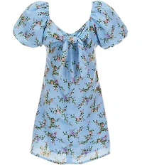 GB Girls Big Girls Puff Sleeve Empire Waist Floral Print Dress