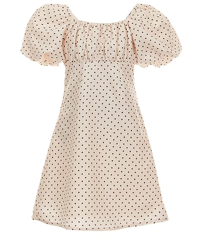 GB Girls Big Girls Dotted Empire Waist Puff Sleeve Dress