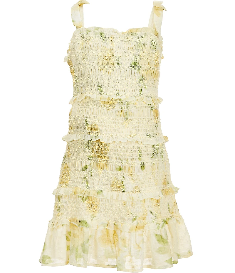 GB Girls Big Girls Smocked Tie Shoulder Dress