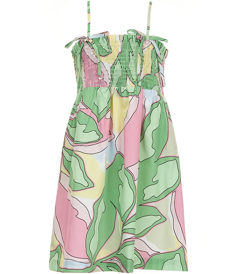 GB Girls Boat Neck Floral Print Trapeza Dress