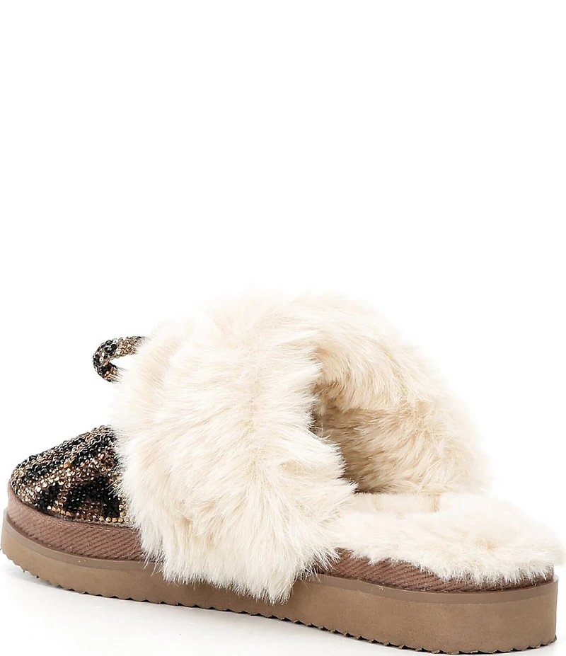 GB Girls' Comfie-Girl Leopard Bow Slippers (Youth)