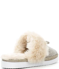 GB Girls' Comfie-Girl Bow Embellished Slippers (Toddler)