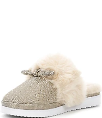 GB Girls' Comfie-Girl Bow Embellished Slippers (Toddler)