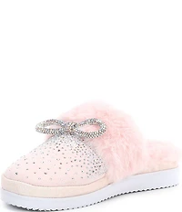 GB Girls' Comfie-Girl Bow Embellished Slippers (Toddler)