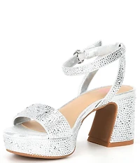 GB Girls' Ellie-Girl Rhinestone Platform Dress Sandals (Toddler)