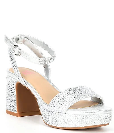 GB Girls' Ellie-Girl Rhinestone Platform Dress Sandals (Youth)