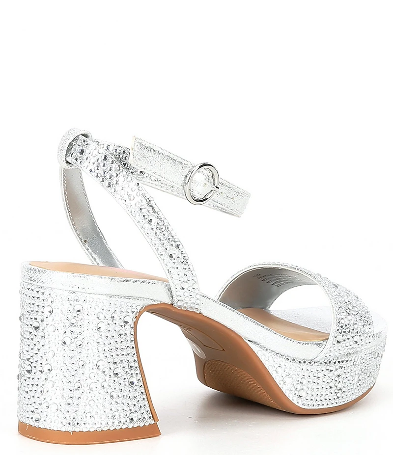 GB Girls' Ellie-Girl Rhinestone Platform Dress Sandals (Youth)
