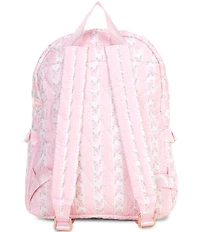 GB Girls Quilted Floral Stripe Ruffle Backpack