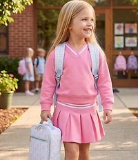 GB Girls Quilted Floral Bow Ruffle Backpack