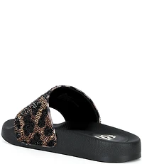 GB Girls' Fyffer Leopard Embellished Slide Sandals (Toddler)