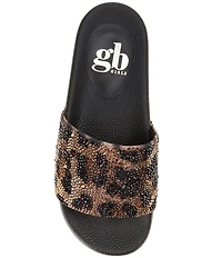 GB Girls' Fyffer Leopard Embellished Slide Sandals (Toddler)