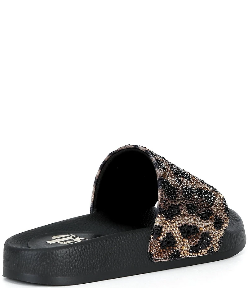 GB Girls' Fyffer Leopard Embellished Slide Sandals (Youth)