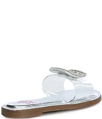 GB Girls' Jaxx Vinyl Mismatched Rhinestone Slide Sandals (Toddler)