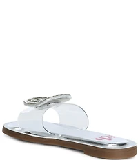 GB Girls' Jaxx Vinyl Mismatched Rhinestone Slide Sandals (Youth)