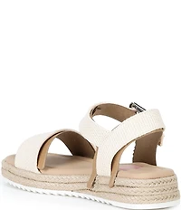 GB Girls' Keegan Woven Leather Espadrille Flat Sandals (Youth)