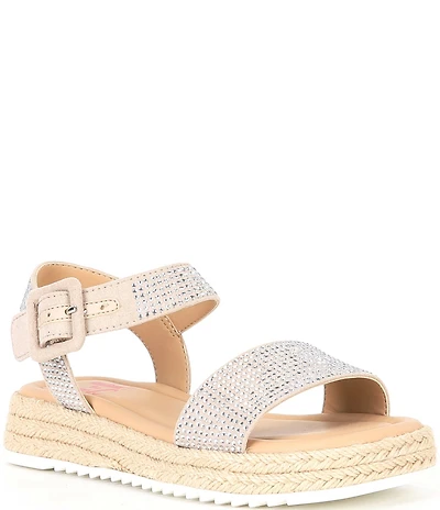GB Girls' Keegan 2 Rhinestone Embellished Espadrille Flat Sandals (Infant)