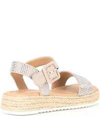 GB Girls' Keegan 2 Rhinestone Embellished Espadrille Flat Sandals (Toddler)