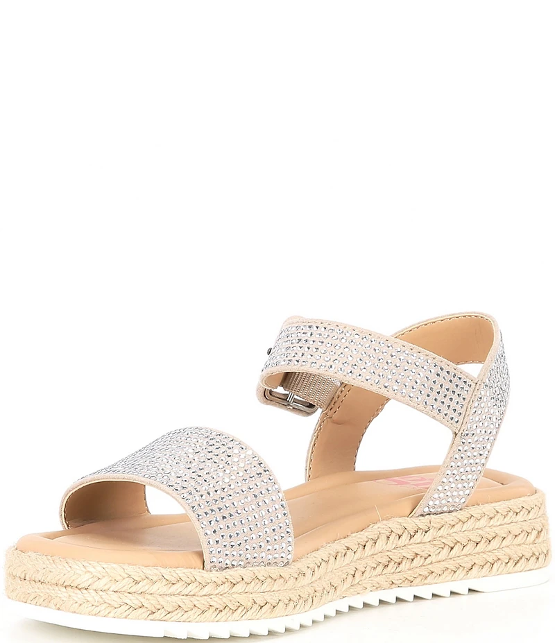 GB Girls' Keegan 2 Rhinestone Embellished Espadrille Flat Sandals (Toddler)