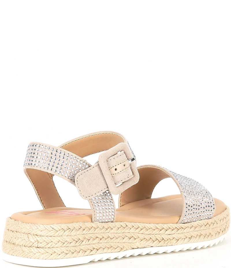 GB Girls' Keegan 2 Rhinestone Embellished Espadrille Flat Sandals (Youth)