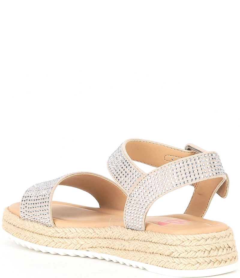 GB Girls' Keegan 2 Rhinestone Embellished Espadrille Flat Sandals (Youth)
