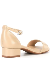 GB Girls' Leather Ankle Strap Block Heel Family Matching Dress Sandals (Toddler)