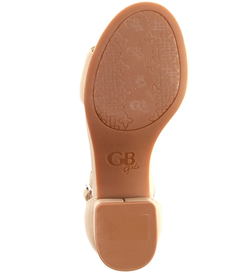 GB Girls' Leather Ankle Strap Block Heel Family Matching Dress Sandals (Toddler)