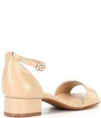 GB Girls' Leather Ankle Strap Block Heel Family Matching Dress Sandals (Youth)