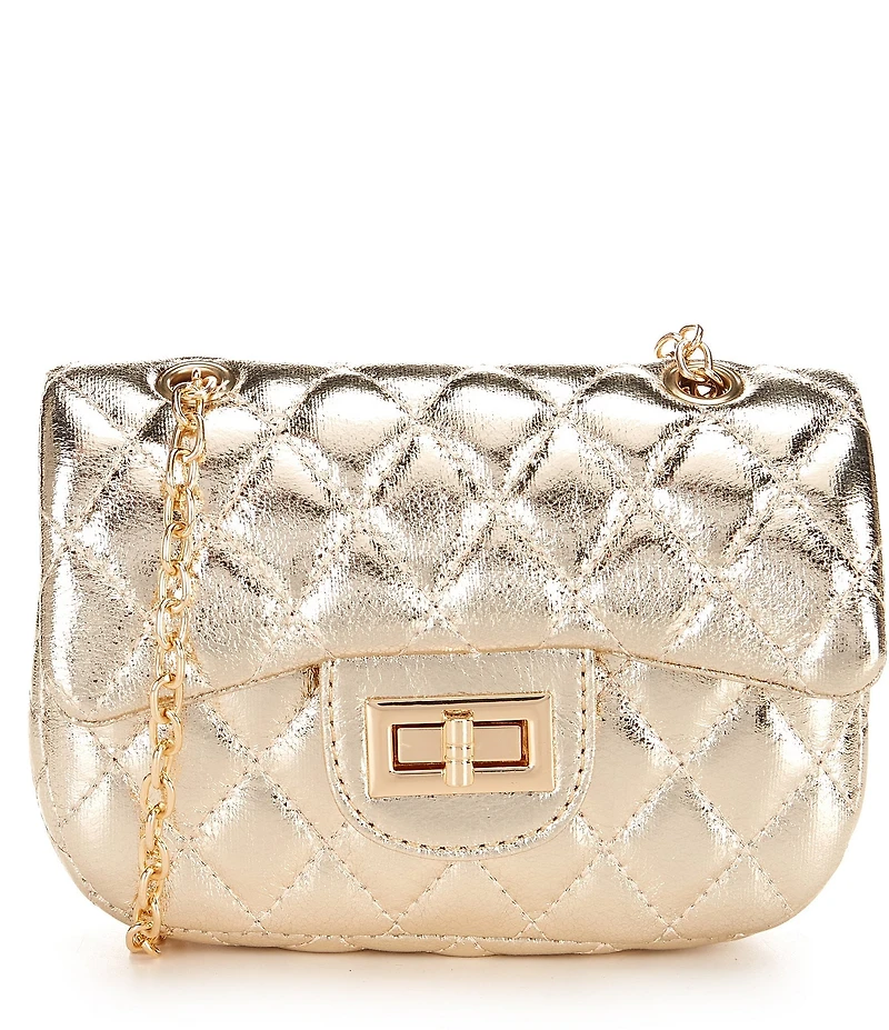 GB Girls Metallic Quilted Crossbody Handbag