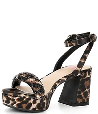 GB Girls' Razzle Leopard Platform Dress Sandals (Toddler)