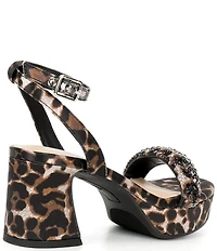 GB Girls' Razzle Leopard Print Platform Dress Sandals (Youth)