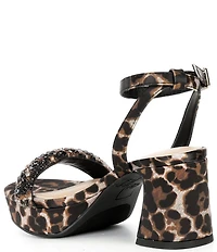 GB Girls' Razzle Leopard Print Platform Dress Sandals (Youth)