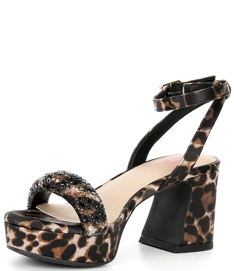 GB Girls' Razzle Leopard Print Platform Dress Sandals (Youth)