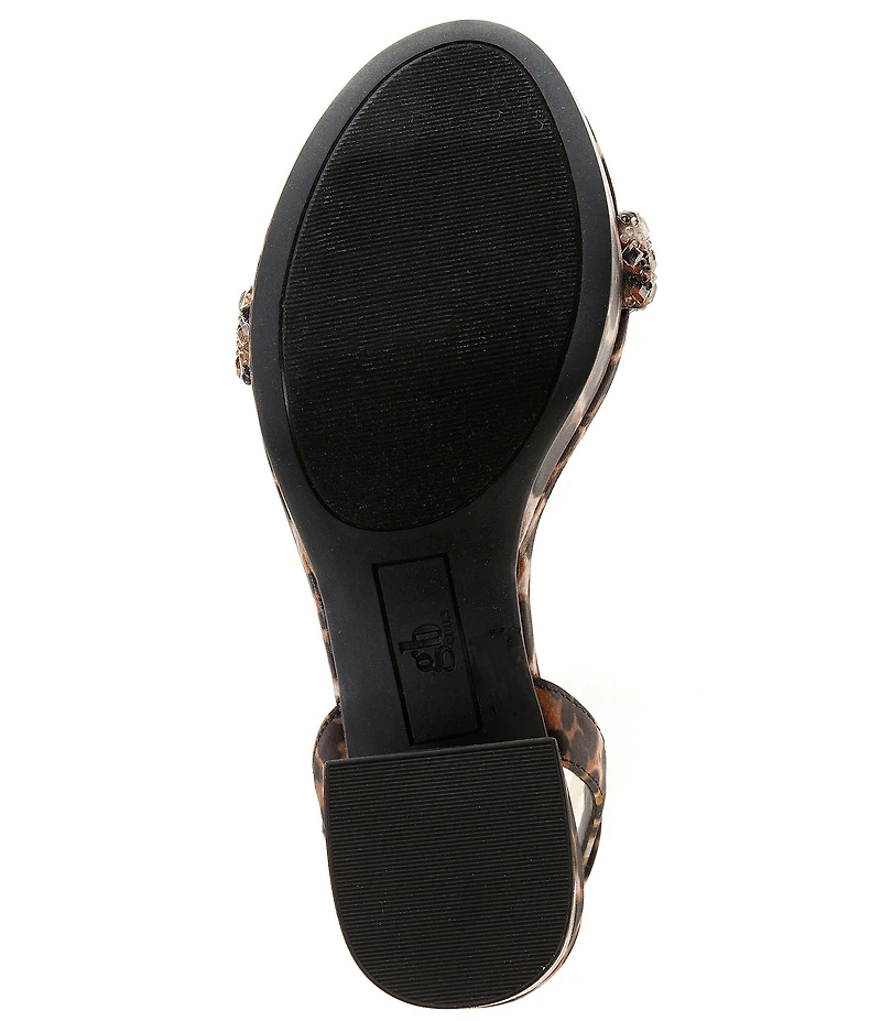 GB Girls' Razzle Leopard Print Platform Dress Sandals (Youth)