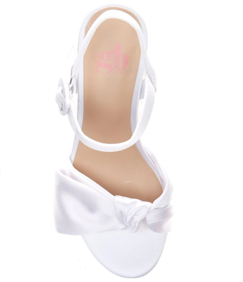 GB Girls' Sadie-Girl Satin Half Bow Platform Dress Sandals (Toddler)