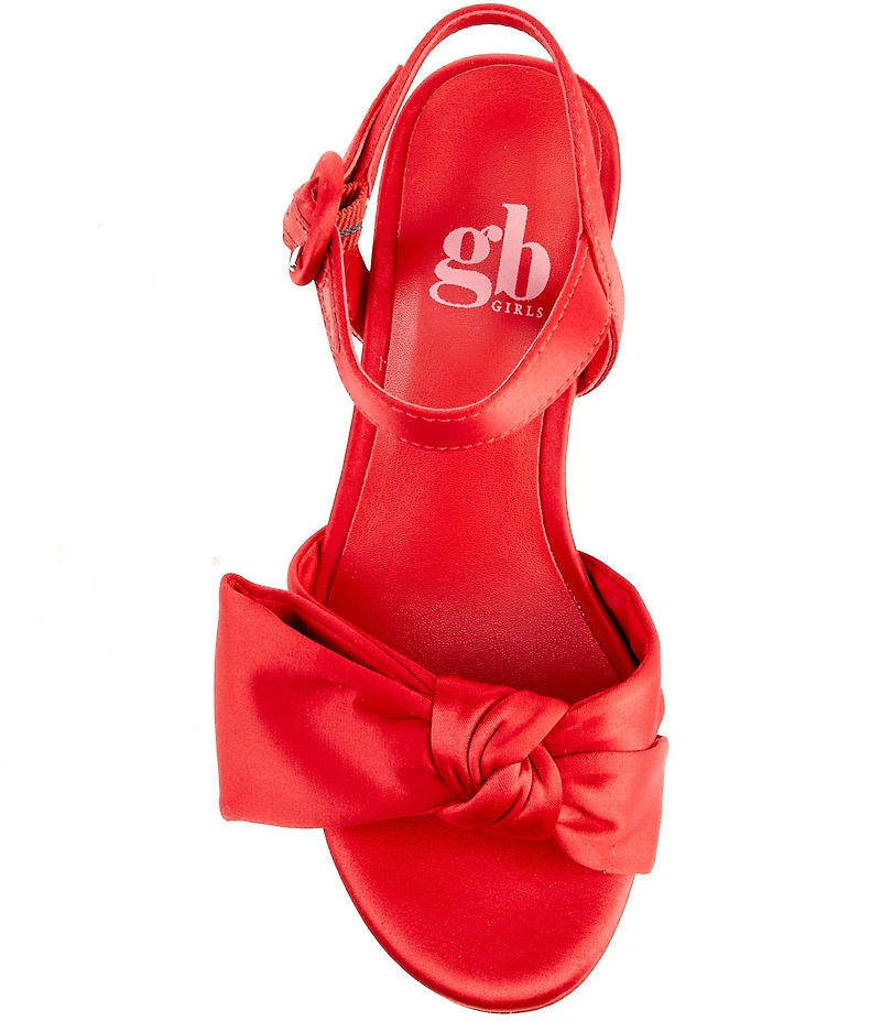 GB Girls' Sadie-Girl Satin Half Bow Platform Dress Sandals (Toddler)
