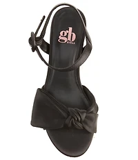 GB Girls' Sadie-Girl Satin Half Bow Family Matching Dress Sandals (Youth)