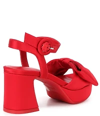 GB Girls' Sadie-Girl Satin Half Bow Family Matching Dress Sandals (Youth)
