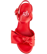 GB Girls' Sadie-Girl Satin Half Bow Family Matching Dress Sandals (Youth)