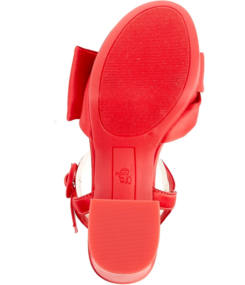 GB Girls' Sadie-Girl Satin Half Bow Family Matching Dress Sandals (Youth)